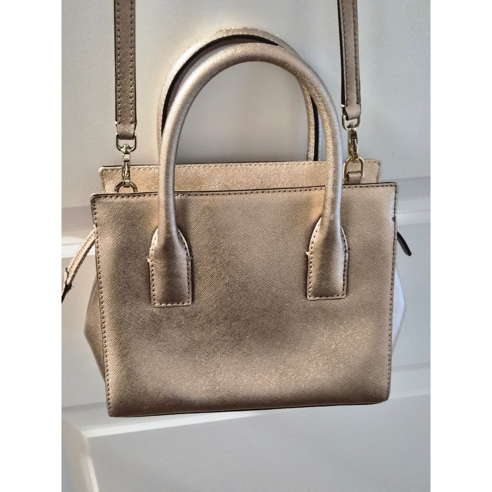 Kate Spade New York Metallic Gold Saffiano Leather Mini Satchel Crossbody Bag - Picture 8 of 14